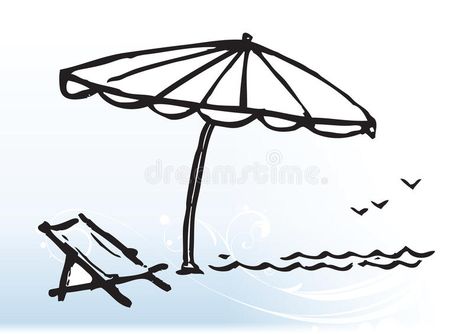 Beach culture. Hand drawn illustration of a beach chair and a beach umbrella , #Aff, #Hand, #drawn, #Beach, #culture, #chair #ad Beach Umbrella Tattoo, Beach Umbrella Illustration, Umbrella Tattoo, Umbrella Drawing, Line Drawing Tattoos, Umbrella Illustration, Cat Design Illustration, Sand Drawing, Pool Umbrellas