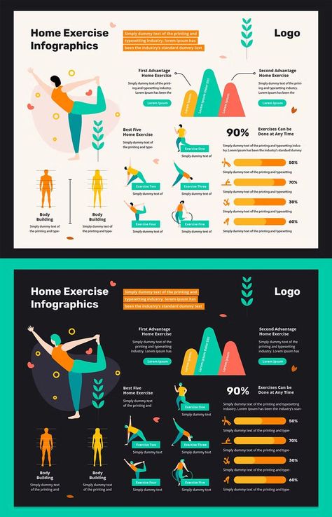 Sport Infographic Template AI, EPS: Yoga & Home Exercises Exercise Infographic Design, Home Infographic, Gym Infographic, Workout Infographic, Exercise Infographic, Sport Infographic, Sports Infographic, Yoga Infographic, Presentation Template Design