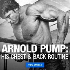 Everyone knows that  Everyone knows that Arnold lived for the pump and this chest and back superset was his favorite workout to get both results and a hardcore pump. #arnold #chest #exercises #pump #routine Arnold Back Workout, Back Superset, Superset Chest, Chest Back Workout, Arnold Schwarzenegger Workout, Arnold Workout, Back Routine, Chest And Back Workout, Chest Exercises