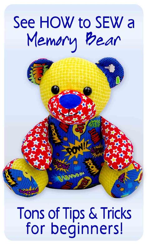 Pattern For A Memory Bear, Sewing Projects Teddy Bear, How To Make A Stuffed Bear, Material Teddy Bear Pattern, Baby Clothes Bear Pattern, Shirt Teddy Bear Keepsake, Diy Bear Pattern, Stuff Bear Pattern, Memorie Bears Pattern