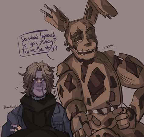 Springtrap And Michael, William Afton And Michael, Michael Afton And William Afton, Michael And William Afton, William And Michael Afton, Micheal Afton Fanart, Fnaf Springtrap, Micheal Afton, Fnaf Photos