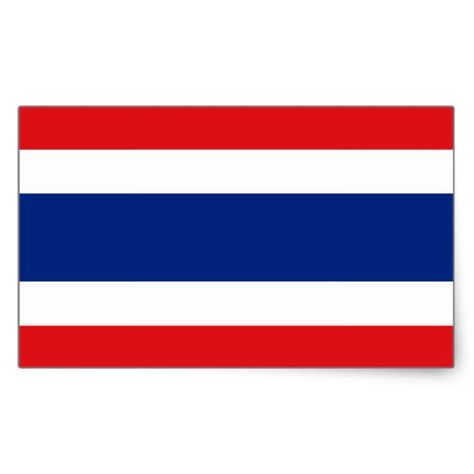 Thailand Flag Rectangular Sticker Asian Flags, Vietnamese Words, Thai Flag, Thailand Gifts, Motor Logo, Thailand Flag, Denmark Flag, Thailand Art, English Writing Skills