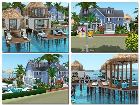 Island Paradise / Sims 3 Downloads Beach Houses Ideas, Sims 3 Island Paradise, Sims 3 Houses Ideas, Paradise Resort, Tropical Beach Resorts, Inspiration Designs, Sims Houses, Sims Builds, Houses Ideas