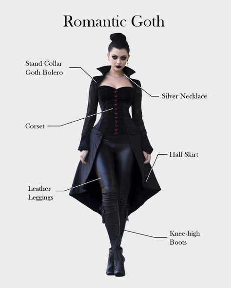 Romantic Goth Outfits Women, Victorian Goth Aesthetic Outfit, Victorian Goth Hairstyles, Goth Subculture Fashion, Vampire Outfit Modern, Goth Outfits Romantic, Types Of Goth Style, Romantic Gothic Fashion, Gothic Victorian Outfits