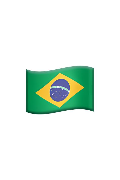 The emoji 🇧🇷 depicts the flag of Brazil, which consists of a green field with a large yellow diamond in the center, inside of which is a blue circle with 27 white, five-pointed stars arranged in the pattern of the night sky over Rio de Janeiro as it appeared on November 15, 1889. The green represents the country's lush forests, the yellow represents its wealth and resources, and the blue circle and stars represent the sky and the states of Brazil, respectively. Brazil Flag Art, Flag Brazil, Kazakhstan Flag, Flag Of Brazil, Emojis Iphone, Apple Emojis, Flag Emoji, Emoji Cat, Ios Emoji