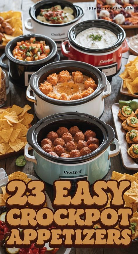 Crockpot Recipes Dip Appetizers, 3 Slow Cooker Buffet Recipes, Crock Pot Party Appetizers, Easy Crock Pot Party Recipes, Crockpot Snacks Appetizers Finger Foods, Pot Luck For Work, Pickup Food Ideas, Game Time Appetizers Appetizer Ideas, Game Day Crockpot Appetizers