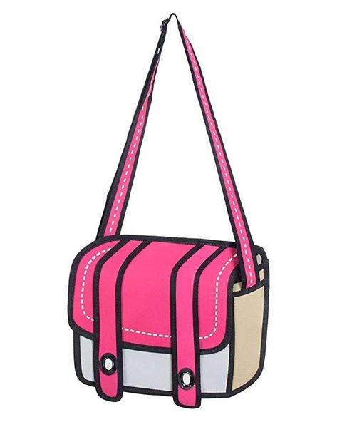 Amazon.com: Xugq66 3D Style 2D Drawing Cartoon Bag Comic 3D Messenger Bag (Light Pink): Sports & Outdoors 2d Bags, Bag Drawing, Cartoon Paper, 2d Drawing, Cartoon Bag, Drawing Cartoon, Canvas Messenger Bag, Cute Bag, Blue Bags