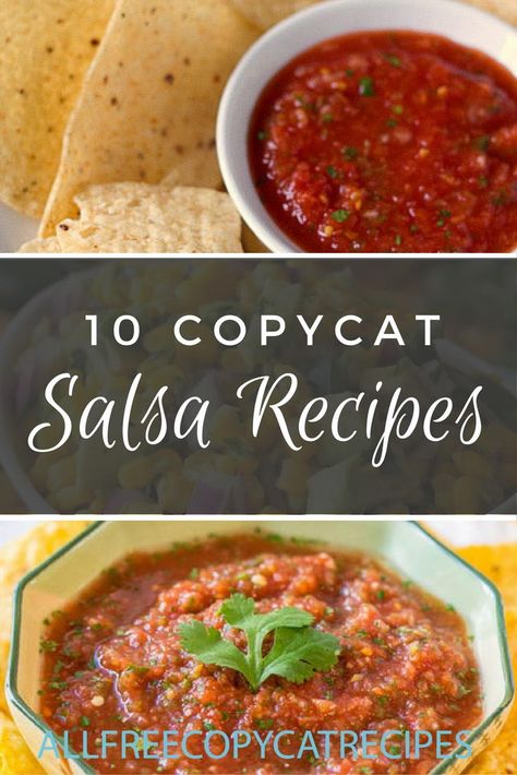 10 Copycat Salsa Recipes | AllFreeCopycatRecipes.com Copycat Hacienda Salsa, Cantina Laredo Salsa Recipe, Salsa Copycat Recipe, Cheddars Copycat Salsa Recipe, Copycat Tostitos Salsa, Salsaritas Copycat Recipes, Copycat Salsa Recipes, Applebees Salsa Recipe, Mrs Wages Salsa Recipe Copycat