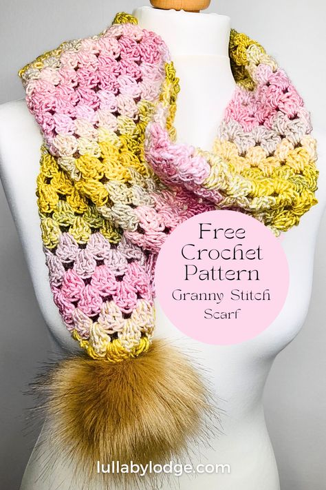 Learn how to make a granny stitch scarf with our informative blog post. Packed with tips and tricks, this guide will help you navigate common challenges and create a beautiful scarf with ease, no matter your skill level. Crochet Granny Stitch Scarf Free Pattern, Granny Stitch Scarf Pattern Free, Childrens Scarf Pattern, Granny Stitch Scarf, Scarf Patterns Crochet, Crochet Scarf Pattern Free Easy, Free Crochet Scarf Patterns, Crochet Cowl Patterns, Easiest Crochet