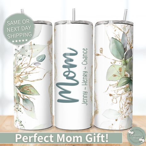 Epoxy Tumbler, Watercolor Greenery, Godmother Gifts, Foster Mom, Step Kids, Nana Gifts, Mom Tumbler, Mom Coffee, Donate To Charity