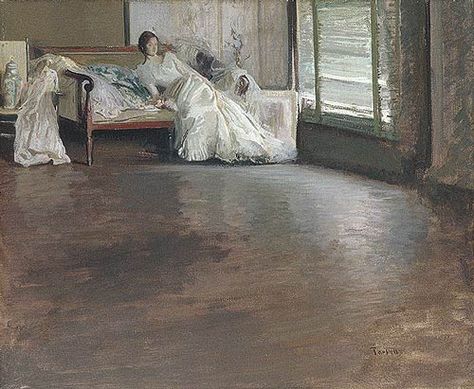 Women In White, American Impressionism, Impressionist Artists, Doors And Windows, Oil Painting Reproductions, Girl Reading, Painting Reproductions, Museum Of Fine Arts, The Room