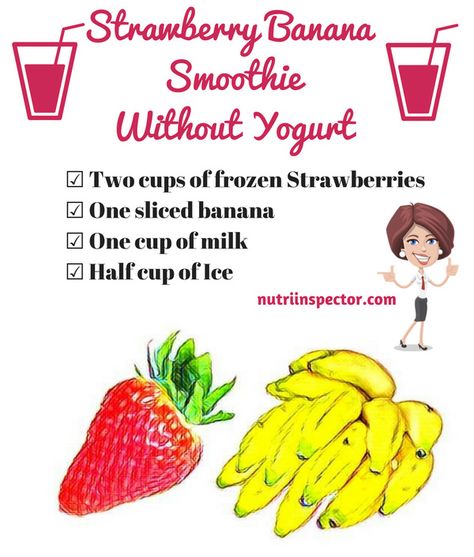 Strawberry Banana Smoothie Without Yogurt - @nutriinspector Smoothie Recipes No Yogurt, Smoothie Recipes Without Yogurt, Smoothie Recipe Without Yogurt, Frozen Fruit Smoothie Recipes, Smoothie Without Yogurt, Frozen Fruit Smoothie, Smoothie Recipes Strawberry, Best Smoothie, Banana Smoothie Recipe