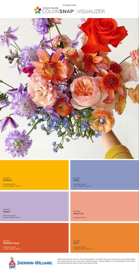 Floral Design Color Palette, Pink Garden Color Palette, Colorful Wedding Palettes, Floral Color Combinations, Golden Hour Color Palette Wedding, Colorful Wedding Scheme Colour Palettes, Spring Wedding Color Palette Flowers, Marigold Wedding Color Palette, Flower Palette Color