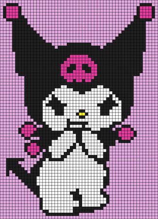 Patterns | BraceletBook Kuromi Tapestry Crochet, Kuromi Cross Stitch, Crochet Grids Free Pattern, Kuromi Alpha Pattern, Free Printable Planner Stickers Kawaii, Crochet Baby Projects, Pixel Art Grid, Cross Stitch Books, Tapestry Crochet Patterns