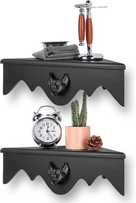 Corner Shelf Decor, Gothic Vanity, Gothic Shelf, Floating Corner Shelf, Wall Mounted Storage Shelves, Home Decor For Bedroom, Flying Bat, Floating Corner Shelves, Wall Mounted Storage