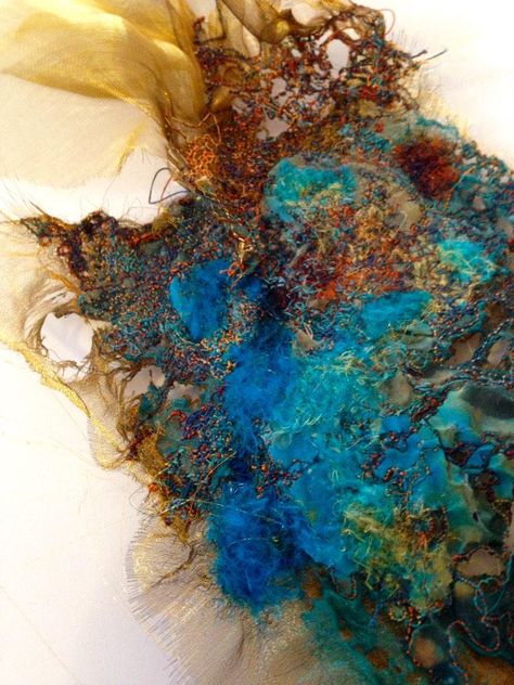 Sue Hotchkis on Twitter: "Happy Saturday! Work in progress. #FibreArt #FiberArt http://t.co/d1NKym7evV" A Level Textiles, Growth And Decay, Textiles Projects, Organic Art, Wet Felting, Textile Artists, Happy Saturday, Fabric Art, Texture Art