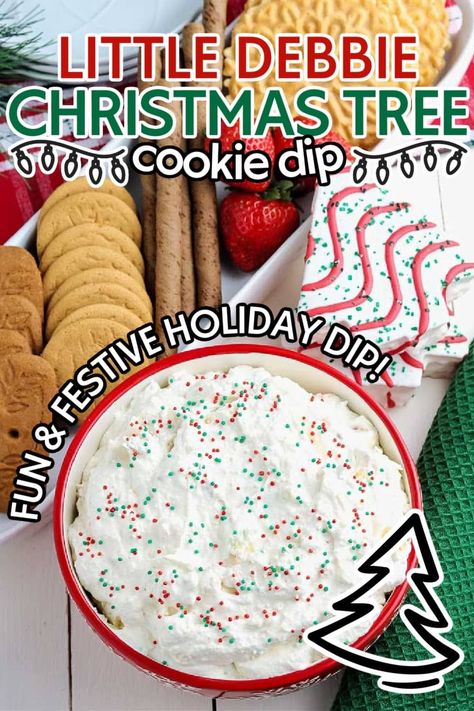 Christmas Tree Dip, Holiday Dips, Little Debbie Christmas Tree, Easy Christmas Tree, Cake Dip, Little Debbie, Sweet Dips, Festive Cookies, Christmas Tree Cookies