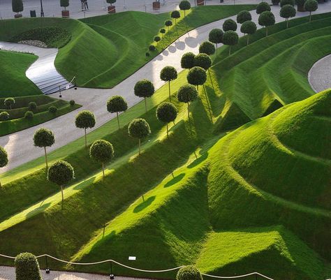 “a dialogue between #architecture and #nature is apparent in daniel ost's garden. the belgian floral…” Garden Mounds, Daniel Ost, Nature Composition, Architecture Nature, Formal Garden, Landscape Architecture Design, Garden Park, Topiaries, City Landscape