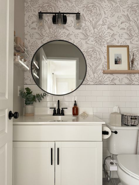 White herringbone tile bathroom