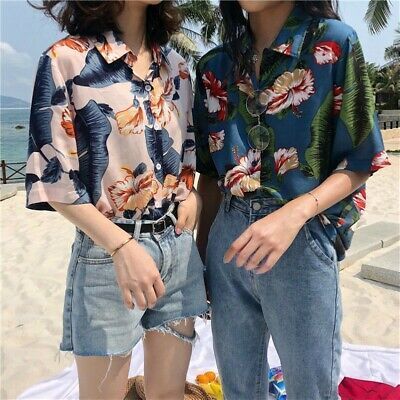 . Shop now for the latest fashion trends #womensfashion #summerfashion #fashion Hawaiian Shirt Outfit, Beach Tops Summer, Hawaii Print, E Mc2, Hawaiian Outfit, Tomboy Outfits, Womens Tops Summer, Style Minimalist, Sweet Style