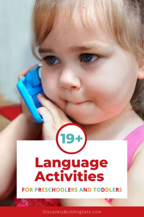 Simple language activities for toddlers and preschoolers can be powerful. As their first role model and "teacher," your belief in the value of language development through play is crucial. By encouraging language development activities, like reading, singing, talking, and block play, you create an environment for naturally occurring language activities. Let's play and build some valuable communication and language skills. Two Year Old Speech Activities, Toddler Language And Literacy Activities, Whole Language Approach Activities, Language Literacy Activities Toddlers, Language Activity For Toddlers, Communication Activities For Preschool, Speech Development Activities, Language Activity For Preschool, Language Development For Toddlers