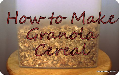 Recipe for making Harvest Crunch cereal by Quaker yourself! How To Make Cereal, Make Granola, How To Make Granola, Granola Recipe Bars, Crunch Cereal, Homemade Granola Bars, Granola Cereal, Canning And Preserving, Homemade Granola