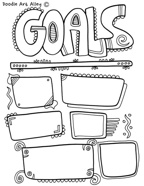 Goal Setting coloring pages and printables. Great for home and school. Enjoy! Doodle Writing, Classroom Doodles, Goal Activities, Doodle Journal, Goal Setting Activities, Printable School, Hantverk Diy, Kids Goals, Coloring Worksheets