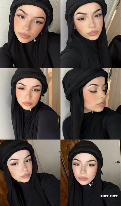 Black Hijab Style, Ropa Upcycling, Estilo Hijab, Stile Hijab, Simple Hijab, Street Hijab Fashion, Hijab Style Tutorial, Hair Wrap Scarf, Hijabi Fashion Casual