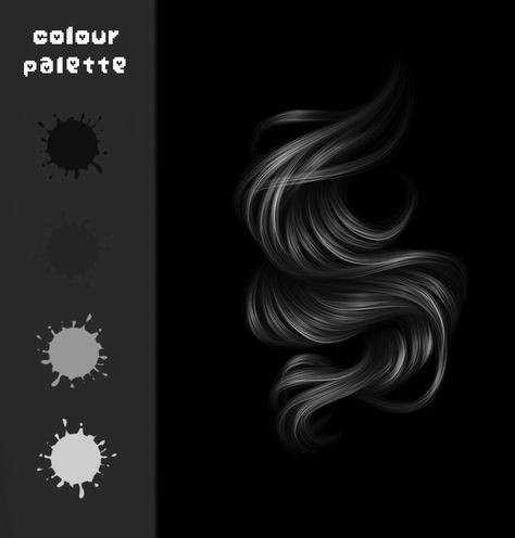 Black Hair Color Palette Digital Art, Black Hair Color Palette, Ibis Tutorial, Palette Hair Color, Hair Color Palette, Lip Color Palette, Gold Hair Colors, Ipad Hacks, Procreate Brushes Free