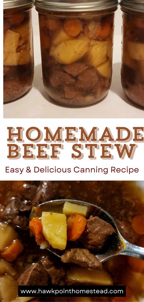 Pressure Canning Stew, Pressure Canning Beef Stew, Safe Canning Recipes, Canning Beef Stew Pressure, Home Canned Soup Recipes, Potato Canning Recipes, Canned Ground Beef Recipes, Fall Canning Recipes, Canning Stew