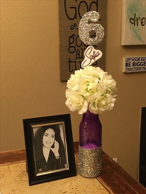 Selena Quintanilla party centerpieces Selena Quintanilla Centerpieces, Selena Party Decorations, Selena Quintanilla Party Ideas, Selena Quintanilla Party Centerpieces, Selena Party Theme Ideas, Selena Themed Birthday Party, Selena Quintanilla Room Decor, Selena Quintanilla Party, Selena Centerpieces