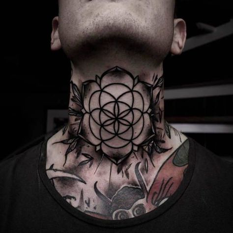 125 Top Neck Tattoo Designs This Year - Wild Tattoo Art Legacy Tattoo, Full Neck Tattoos, Flower Of Life Tattoo, Best Neck Tattoos, Throat Tattoo, Tattoo Couple, Wild Tattoo, Tattoo Minimal, Muster Tattoos