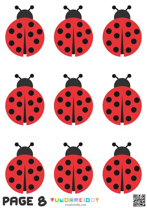 Ladybug Printables Free, Ladybug Template Free Printable, Ladybug Kindergarten, Ladybug Crafts Preschool, Ladybugs Kindergarten, Ladybug Template, Ladybug Counting, Indoor Preschool Activities, Ladybug Printable