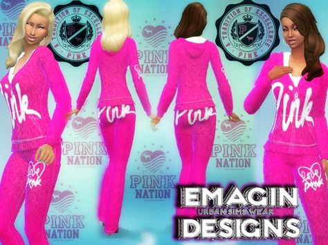 Sims 4 Victoria Secret, Living Room Sims 4, Sims 4 Tsr, 27th Birthday, Hoodie Pants, 90s Party, Sims 4 Downloads, Los Sims, Pink Nation