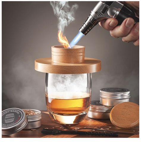 Gifts for Men Cocktail Smoker Kit with Wood Chips and Torch-Old Fashioned Chimney Smoke Top Drink Infuser for Cocktails, Whiskey, Rum, Gin & Bourbon|Gifts for Dad/Boyfriend/Husband/Drink Lovers Whiskey Smoker, Bourbon Old Fashioned, Cocktail Smoker, Bourbon Gifts, Top Drinks, Home Bar Sets, Home Cocktail Bar, Bourbon Cocktails, Cocktail Kits