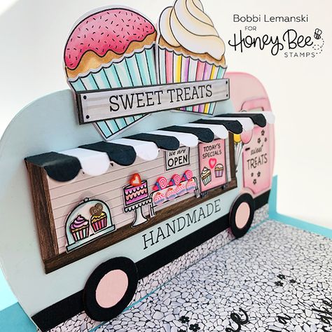 Sweet Treats Food Truck | Bobbi Hart♡Design Food Truck Project Ideas, Ice Cream Ideas, Food Truck Party, Cool Crafts For Kids, Craft Ideas With Paper, Ideas With Paper, Kids Craft Ideas, Truck Crafts, Cool Crafts