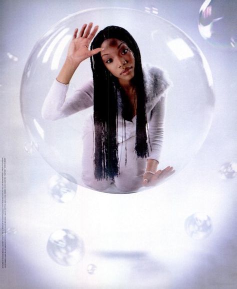 Brandy Full Moon, 2000s Futuristic, Y2k Magazine, Real Y2k, Y2k Futurism, Futuristic Y2k, Y2k Photoshoot, Black Hair Magazine, Brandy Norwood