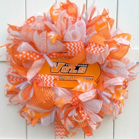 Tn Vols Door Hanger, Tennessee Football Door Hanger, Tennessee Volunteers Wreath, Wire Football Wreath Dollar Tree Th Vols, Ut Wreath, University Of Tennessee Wreath, Sports Wreaths, Football Wreath, Trendy Tree