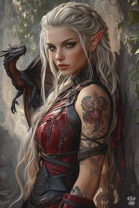 Shadar Kai Female, Dragon Woman, Here There Be Dragons, Dnd Elves, Elf Warrior, Warrior Outfit, Elves Fantasy, Female Elf, Traverse City Michigan