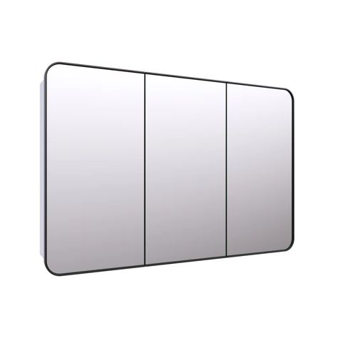 Glass Warehouse Three Door Steel Frame Square Shape Medicine Cabinet & Reviews | Wayfair Long Medicine Cabinet Mirror, Black Framed Medicine Cabinet, 48 Inch Vanity Mirror, Double Sink Small Bathroom, Mirror Wall Cabinet, Large Medicine Cabinet, Recessed Cabinet, Surface Mount Medicine Cabinet, Medicine Cabinet With Mirror