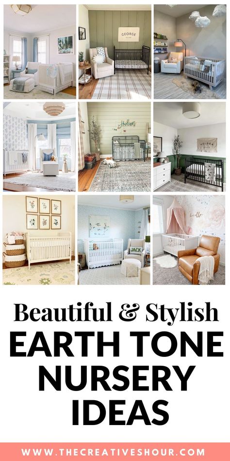 Discover how to create a serene and inviting earth tone nursery room that's perfect for any child. Explore gender neutral paint colors, muted boho accents, and subtle rainbow touches that bring warmth and style. Find inspiration for incorporating a black crib, green wall paint, and a mix of decor elements like safari and woodland themes. Get tips on choosing the right color schemes and rugs to complete the look. Transform your nursery into a peaceful haven with these earth-inspired ideas. Calm Nursery Gender Neutral, Gender Neutral Paint Colors, Color Scheme Earth Tones, Boy Nursery Color Scheme, Earth Tone Nursery, Green Wall Paint, Nursery Color Palette, Earth Tone Bedroom, Black Crib