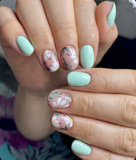 Easter Nail Art Designs, Nails Art Designs, Cute Gel Nails, Spring Nail Art, Short Acrylic Nails Designs, Easter Nails, Pastel Nails, Floral Nails, Fancy Nails