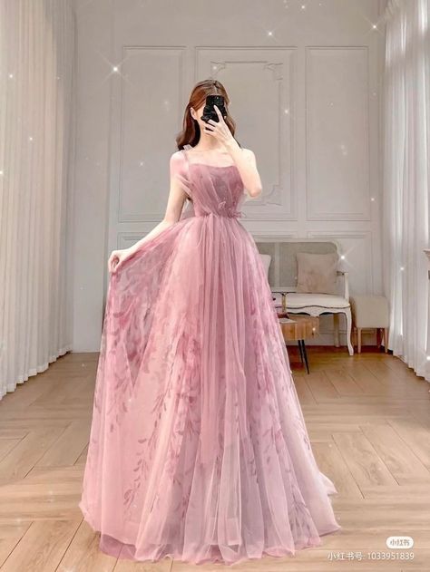 Korean Prom Dresses Gowns, Asian Prom Dress, Gaun Dress, Long Sleeve Chiffon Dress, Bride Dress Simple, Performance Outfits, Girls Dress Outfits, Gowns Dresses Elegant, 파티 드레스