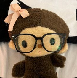 Cute Pfp With Glasses, Plushie Icon, Plushie Pfp, Pfp Glasses, Monkey Pfp, Glasses Pfp, Hannah Kae, Monkey Icon, Sullen Girl