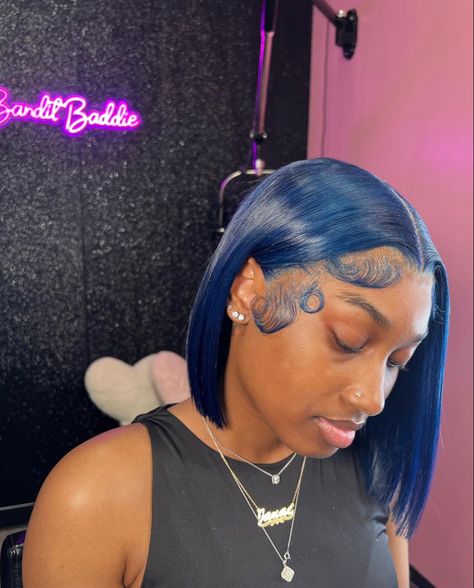 Sew In Wig, Blue Bob, Wig Bob, Bob Lace Front Wigs, Quick Braided Hairstyles, Frontal Hairstyles, Pretty Hair Color, Front Lace Wigs Human Hair, Wig Styles