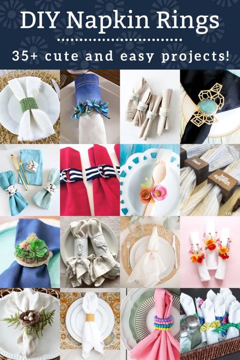 Diy Napkin Rings Wedding, Homemade Napkin Rings, Easter Napkin Folding, Nautical Napkin Rings, Dinner Party At Home, Halloween Napkin Rings, Diy Napkin Holder, Diy Napkin Rings, Creative Dinner