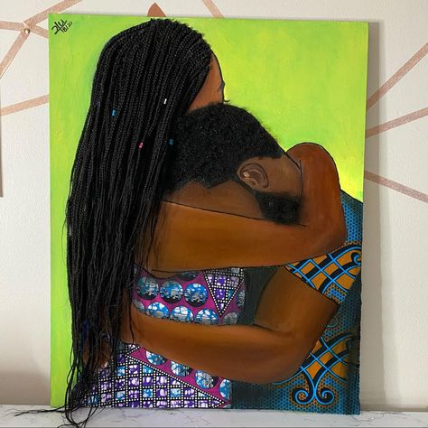 Black couples wall art decor Braids Inspiration, 3d Portrait, Couples Wall Art, Black Couple Art, Braid Inspiration, Black Couple, Decor Black, Couple Art, Black Decor