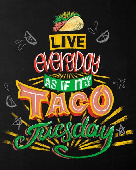 Happy Tuesday, everyone! Here’s a sketch from an old chalkboard project, done and digitized on Procreate. I have many more works in… Mexican Restaurant Exterior, Old Chalkboard, Homemade Chalkboard, Taco Quote, Taco Cart, Lettering Composition, Mexican Restaurant Decor, Chalkboard Wall Bedroom, Chalkboard Projects