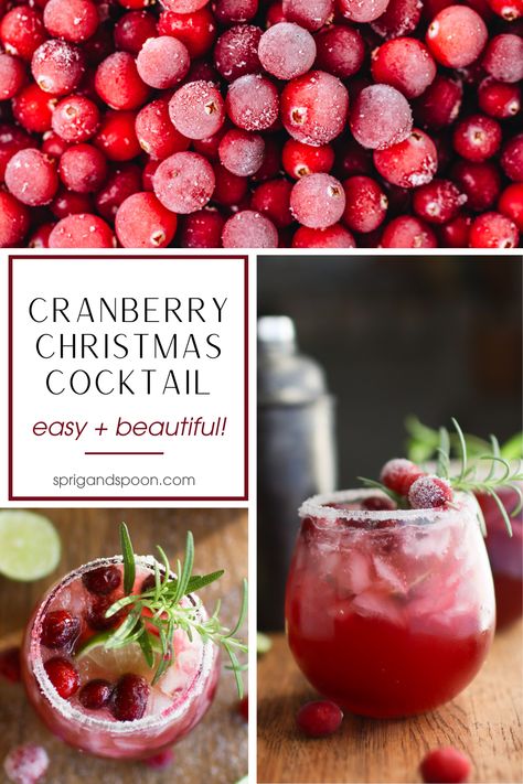 Brighten up the holiday season with this beautiful, refreshing cranberry tequila cocktail! With fresh lime juice, tart cranberry juice, and sweet maple syrup, this party drink strikes the perfect balance of flavors. Tequila And Cranberry Juice, Festive Cranberry Cocktails, Cranberry And Tequila, Cranberry Lime Mocktail, Cranberry Gin Fizz Cocktails, Christmas Cocktails Easy, Cranberry Cocktail, Make Simple Syrup, Sweet Cocktails