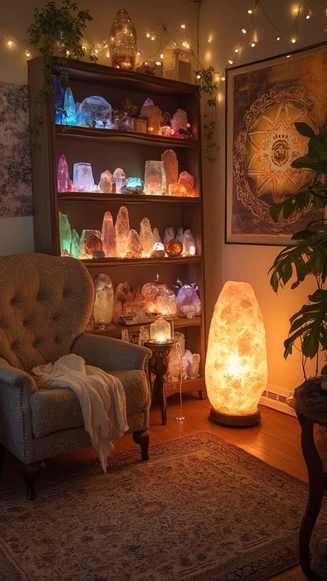 Spiritual interior designs ideas Tarot Reading Room Ideas, Spiritual Room Aesthetic, Spiritual Room Meditation Space, Spiritual Living Room, Spiritual Aesthetic Room, Spiritual Room Ideas, Crystal Healing Room, Spiritual Interior, Tarot Room